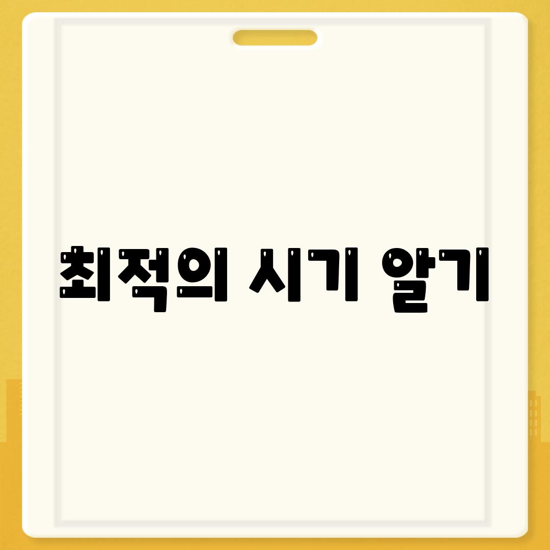 최적의 시기 알기