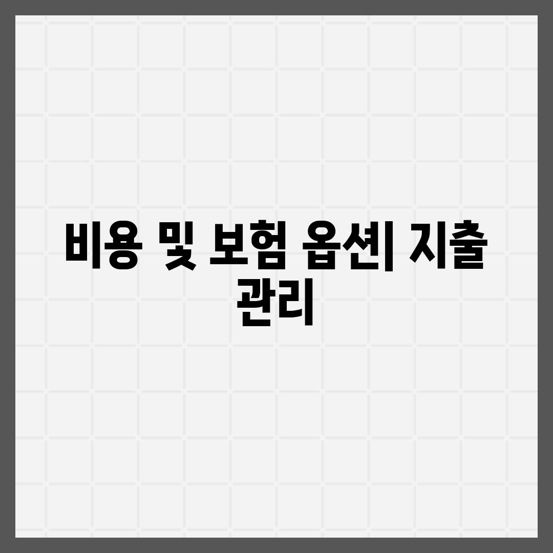 비용 및 보험 옵션| 지출 관리