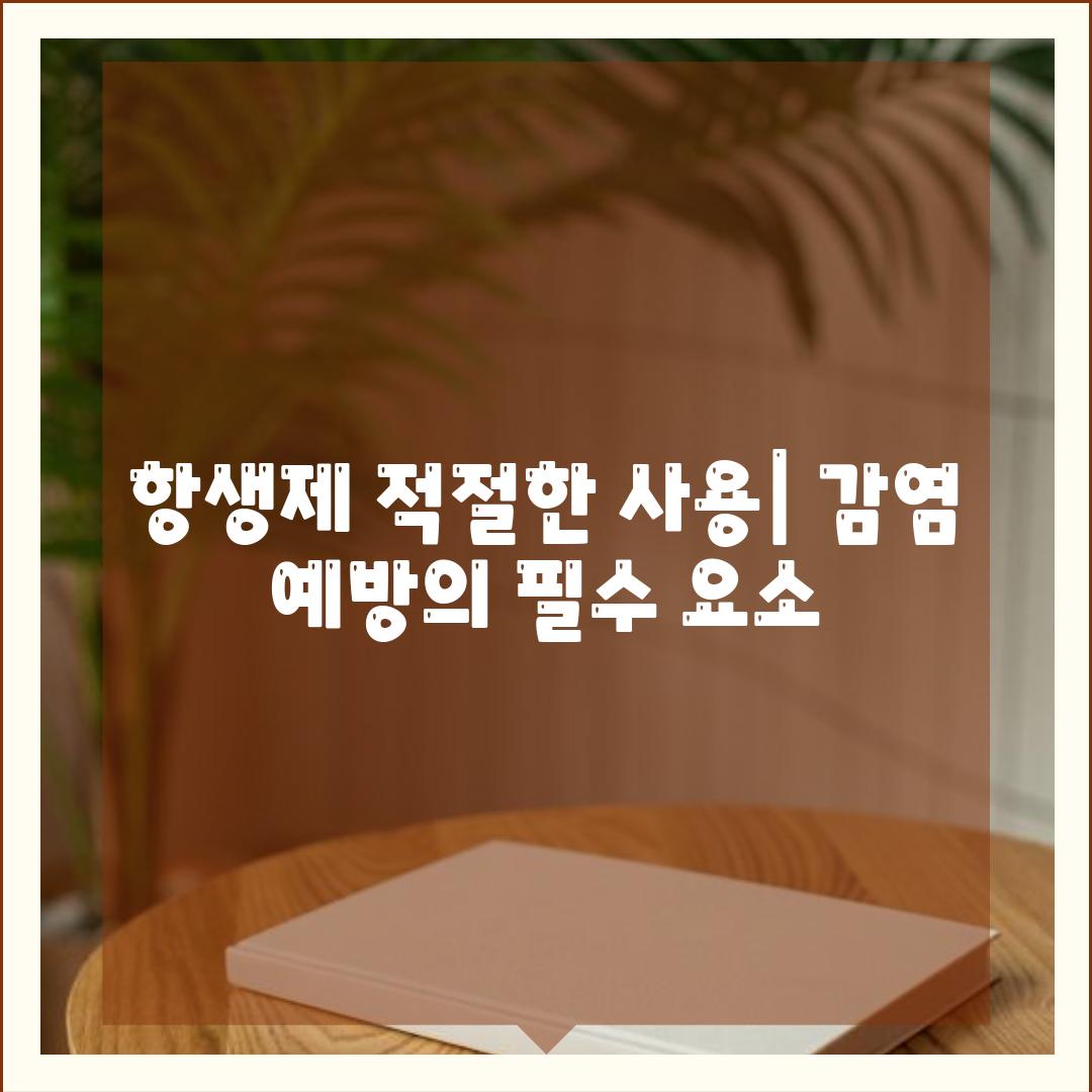 항생제 적절한 사용| 감염 예방의 필수 요소