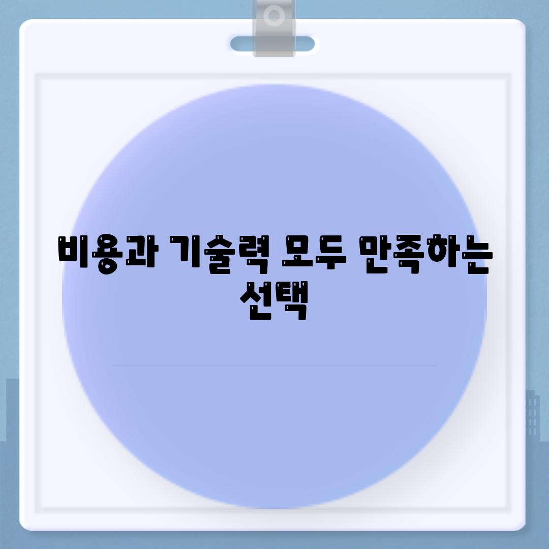 비용과 기술력 모두 만족하는 선택