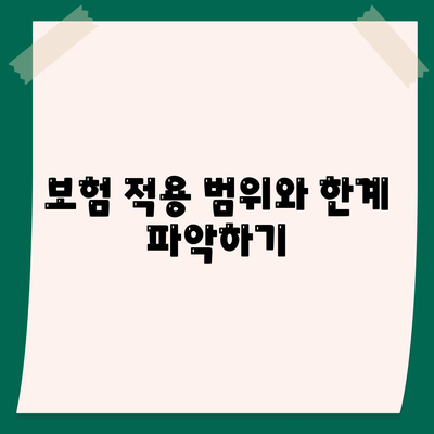 보험 적용 범위와 한계 파악하기