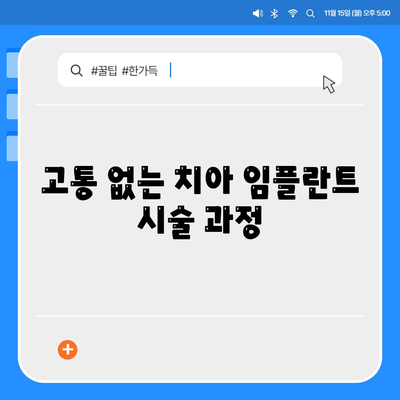 고통 없는 치아 임플란트 시술 과정