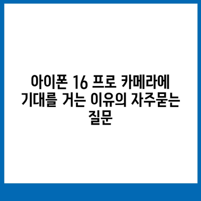 아이폰 16 프로 카메라에 기대를 거는 이유