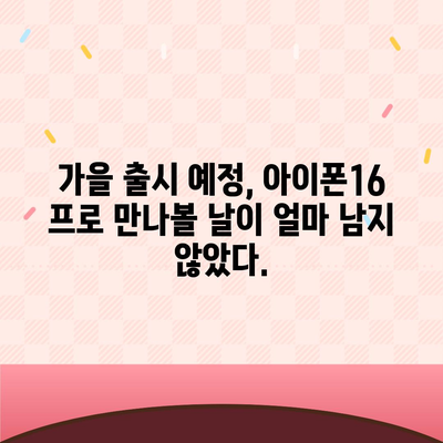 아이폰16 프로 출시일, 디자인 변경, 가격 소식