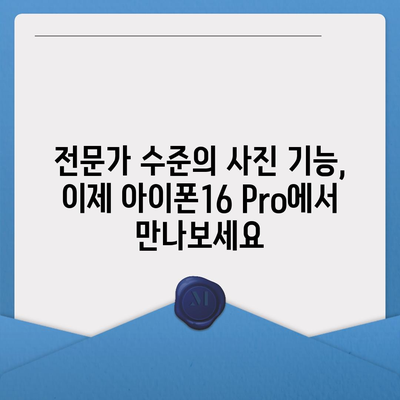 아이폰16 후면 카메라, Pro 모델에 전문적인 사진 기능 제공