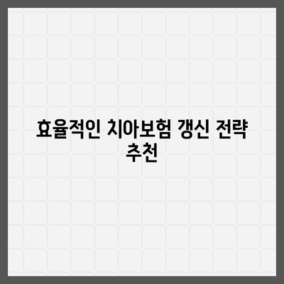 치아보험 만기 확인과 보험 내용 갱신