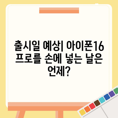 아이폰16 프로 디자인 및 출시일 | 실물은?