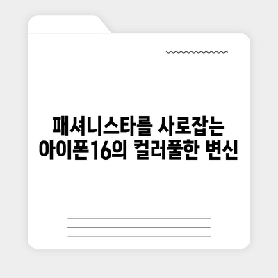 아이폰16 | 패셔니스타를 위한 색상 혁명