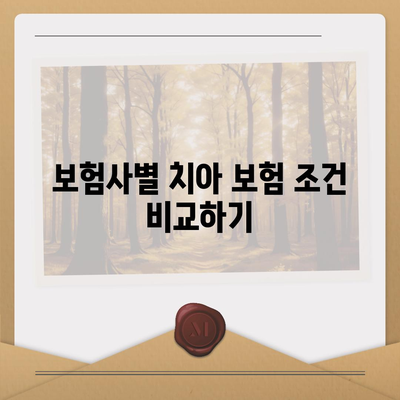 치아 보험 가입 조건 확인하는 방법