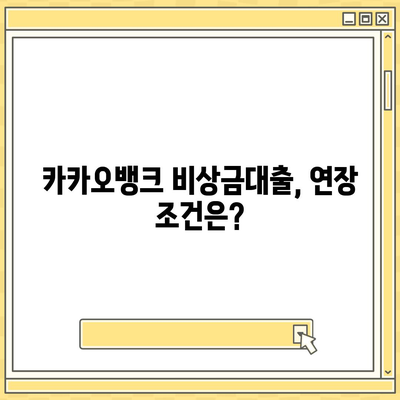 카카오뱅크 비상금대출 연장