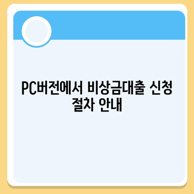 카카오뱅크 pc버전 비상금대출 신청