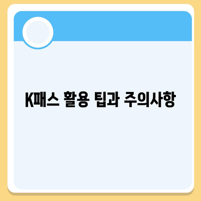 교통카드 대신 카카오페이 K패스 발급 방법