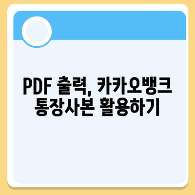 카카오뱅크 통장사본 모바일 발급 및 PDF 출력