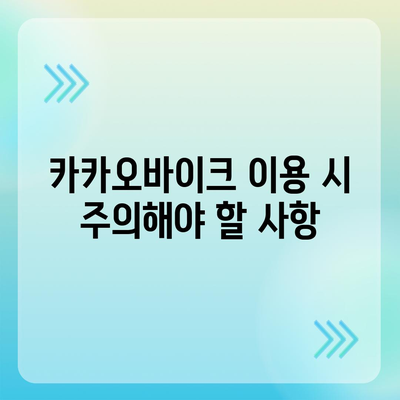 카카오바이크 이용 후기와 안전 주의 사항