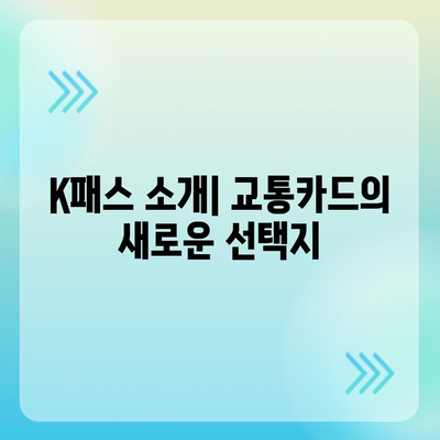 교통카드 카카오페이 K패스 발급 방법 가이드