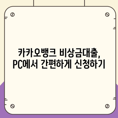 카카오뱅크 pc버전 비상금대출 신청