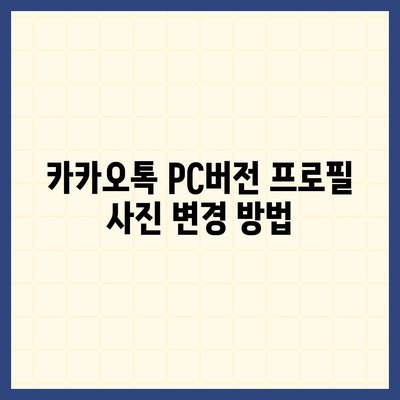 카카오톡 pc버전 프로필관리