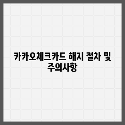 카카오체크카드 신청, 발급, 해지 절차 안내