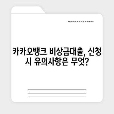 카카오뱅크 pc버전 비상금대출 신청