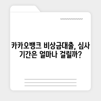 카카오뱅크 비상금대출 연장