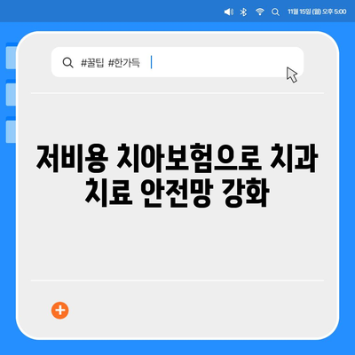 저비용 치아보험 및 치아 임플란트의 중요성