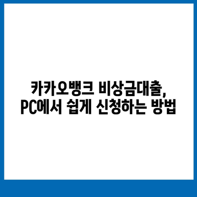 카카오뱅크 pc버전 비상금대출 pc버전 애자