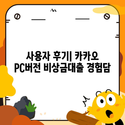 카카오 pc버전 비상금대출