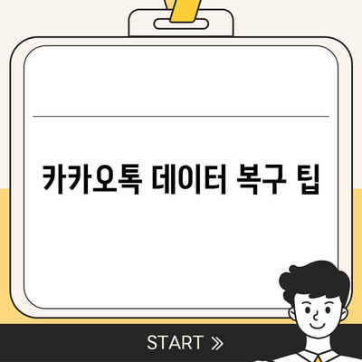 카카오톡 데이터관리