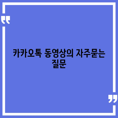 카카오톡 동영상