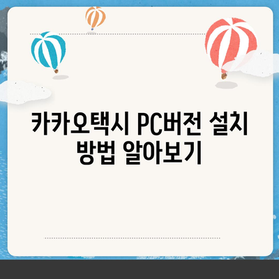 카카오택시 pc버전