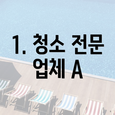 1. 청소 전문 업체 A