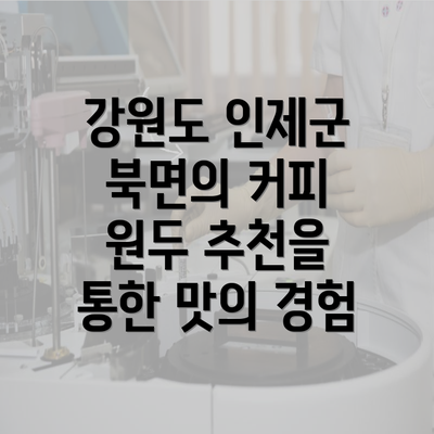 강원도 인제군 북면의 커피 원두 추천을 통한 맛의 경험