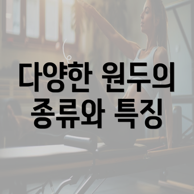 다양한 원두의 종류와 특징