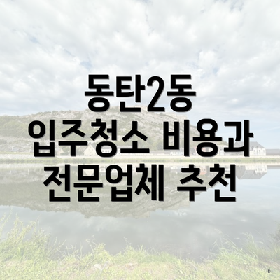 동탄2동 입주청소 비용과 전문업체 추천