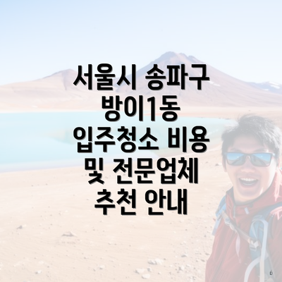 서울시 송파구 방이1동 입주청소 비용 및 전문업체 추천 안내