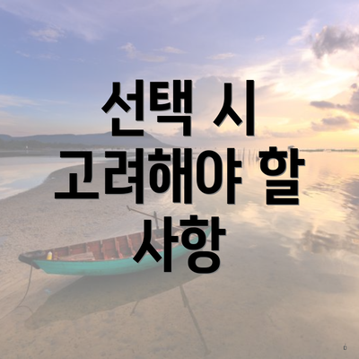 선택 시 고려해야 할 사항