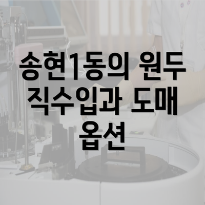 송현1동의 원두 직수입과 도매 옵션