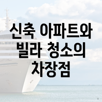 신축 아파트와 빌라 청소의 차장점