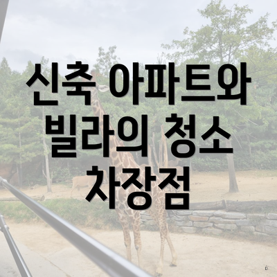 신축 아파트와 빌라의 청소 차장점