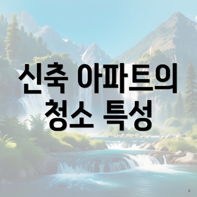 신축 아파트의 청소 특성