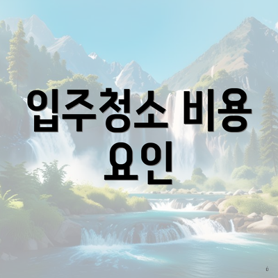 입주청소 비용 요인