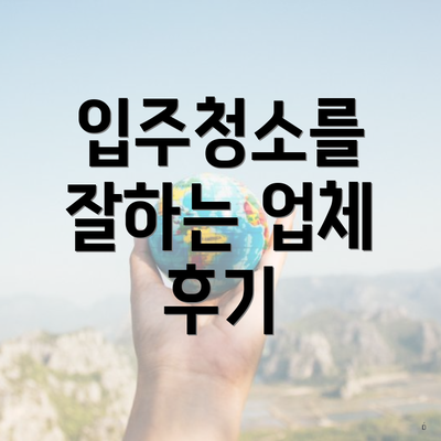 입주청소를 잘하는 업체 후기