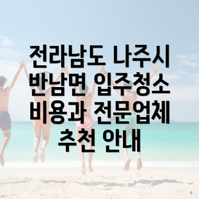 전라남도 나주시 반남면 입주청소 비용과 전문업체 추천 안내