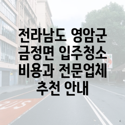 전라남도 영암군 금정면 입주청소 비용과 전문업체 추천 안내