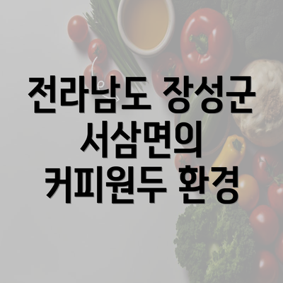 전라남도 장성군 서삼면의 커피원두 환경