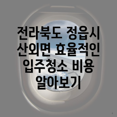 전라북도 정읍시 산외면 효율적인 입주청소 비용 알아보기