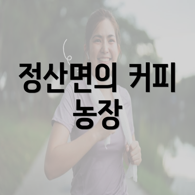 정산면의 커피 농장