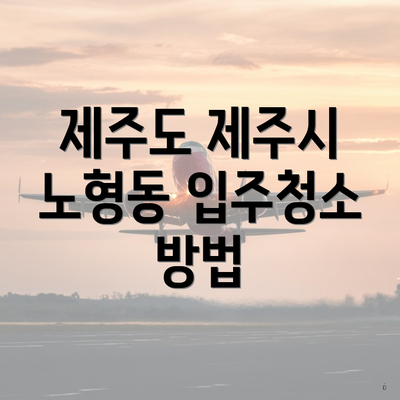 제주도 제주시 노형동 입주청소 방법