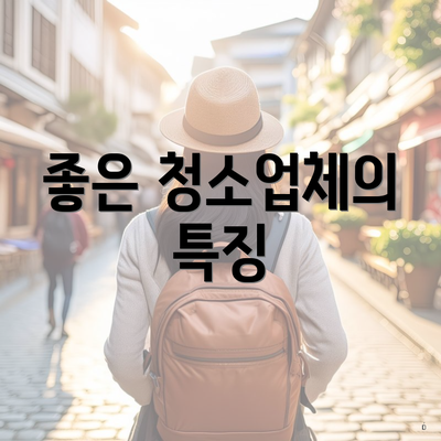 좋은 청소업체의 특징