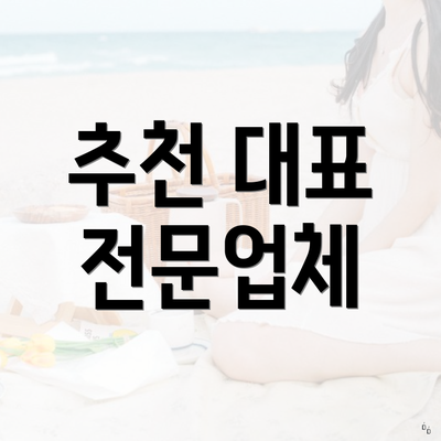 추천 대표 전문업체